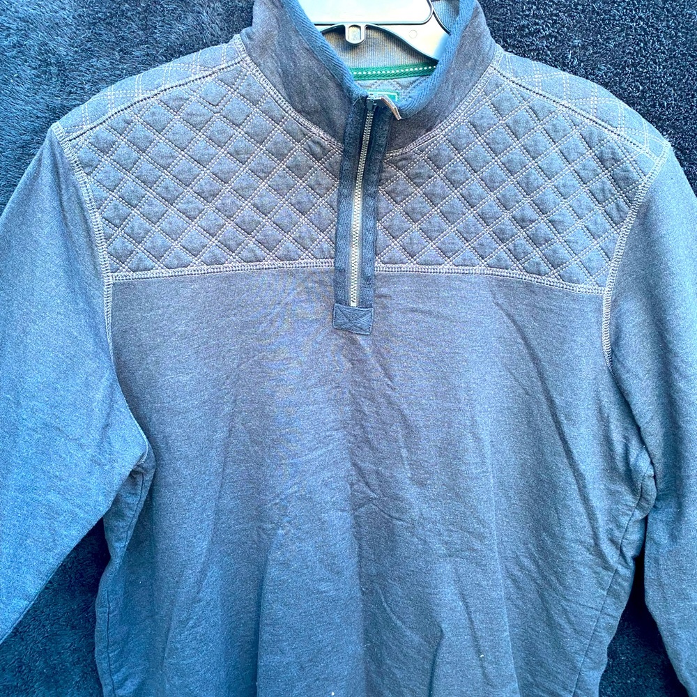 G.H. Bass Black Textured quarter-zip